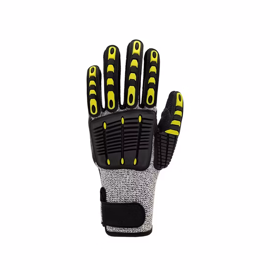 Factoryshop 10%Discount A5 Hppe Cut Resistant Impact Protection TPR Work Safety Anti Slip / Vibration Nitrile Sandy Palm Coated Touchscreen Gloves